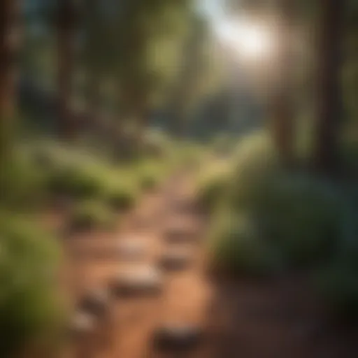 Scenic view of Kanab trails winding through lush greenery