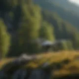 Drone flying over a scenic landscape