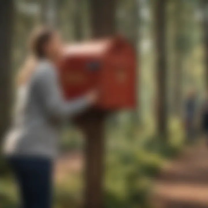 Community members engaging on a mailbox hike