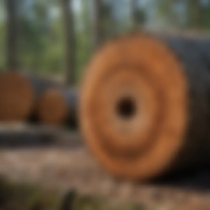 Close-up of sustainable timber harvested responsibly