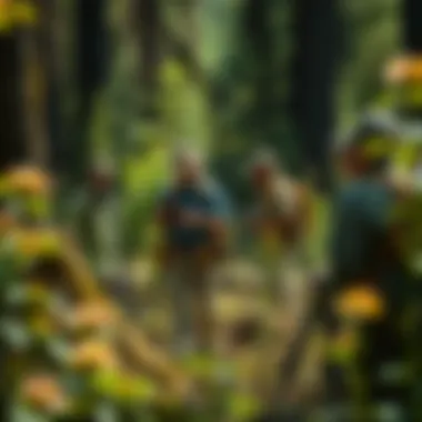 Wildlife Survey in Action Team of biologists conducting a wildlife survey