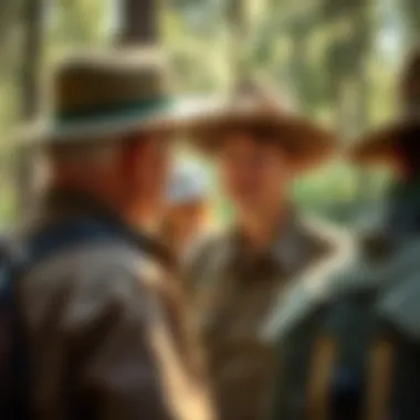 Engaging Park Ranger Park ranger leading a conservation tour