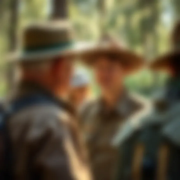 Engaging Park Ranger Park ranger leading a conservation tour