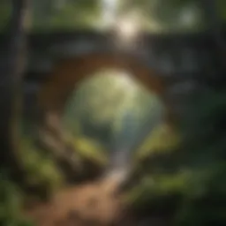 A stunning natural arch surrounded by dense forest