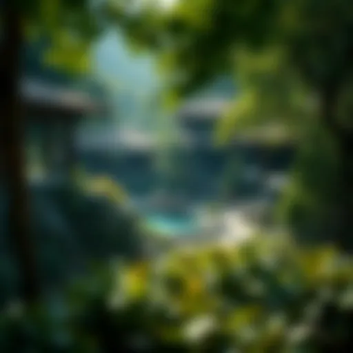 Stunning view of a naturalist resort nestled in lush greenery