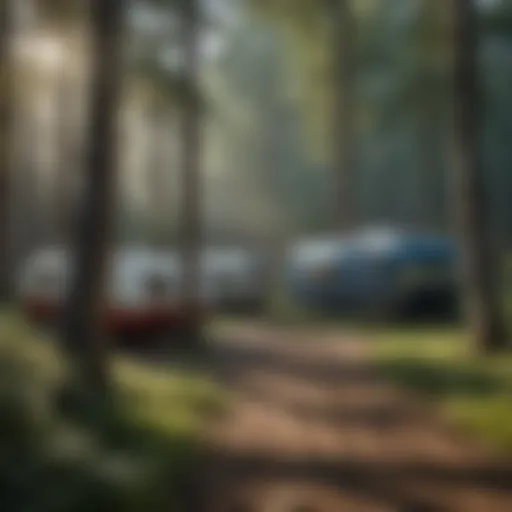 Scenic view of a navy campground surrounded by nature