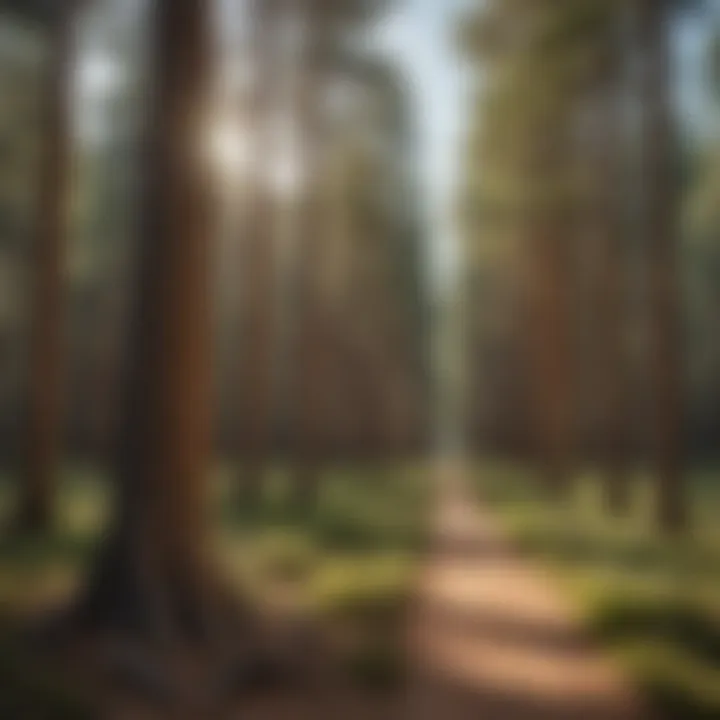 Scenic view of a New Mexico campground surrounded by tall pines