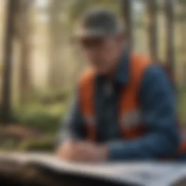 Retired civil engineer analyzing forest management plans