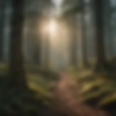 Diverse Forest Ecosystem A serene forest landscape showcasing diverse trees and wildlife