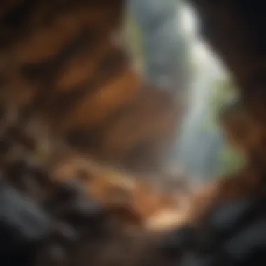 Illumination of Geological Wonders Cave formations illuminated by natural light