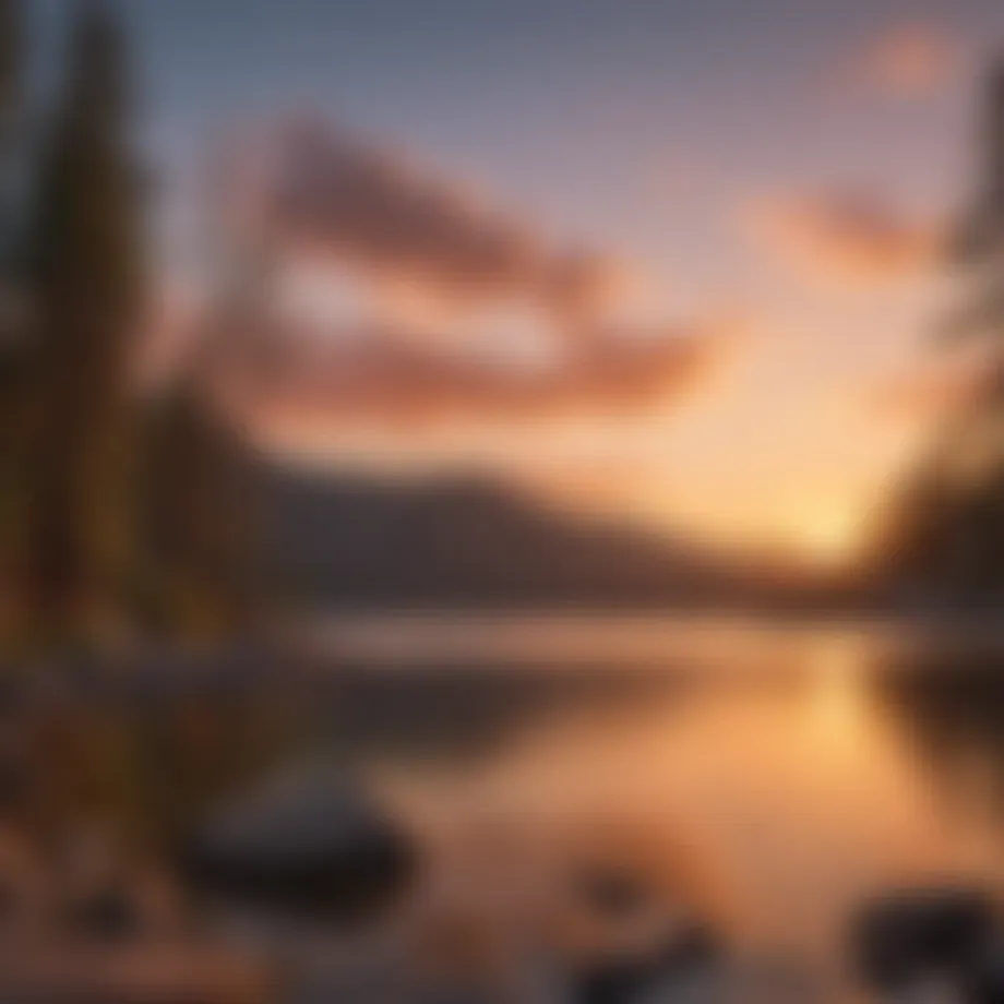 Scenic view of Lake Arrowhead during sunset