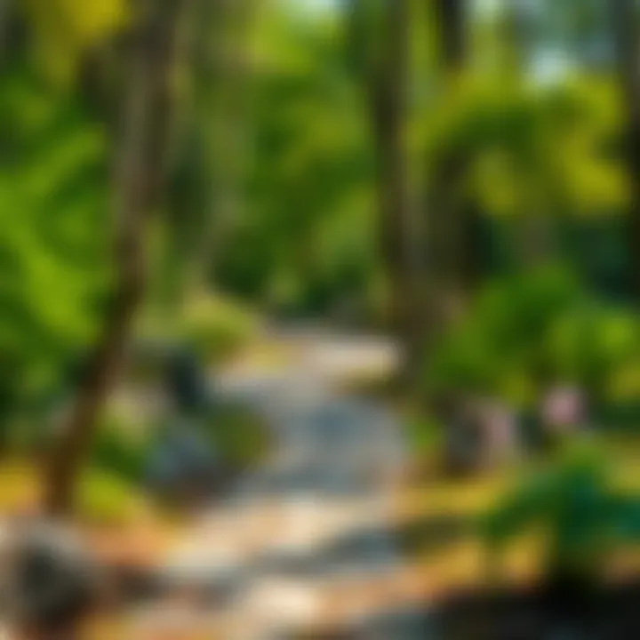 A tranquil path winding through a peace garden, inviting visitors to explore and reflect