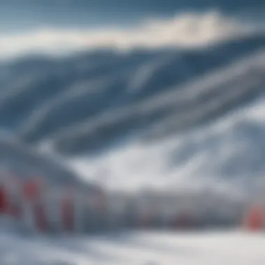 Breathtaking Panoramic of Red River Ski Slopes Panoramic view of Red River ski slopes covered in fresh snow.