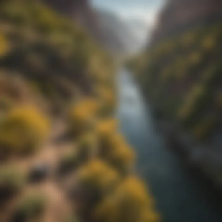 An aerial view of popular fishing spots along Utah's rivers, highlighting their accessibility and beauty.