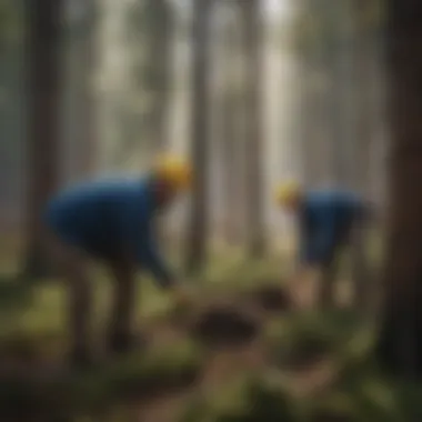 Community members participating in a tree planting event