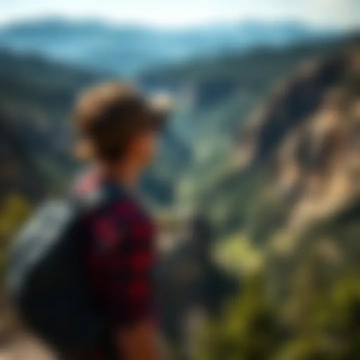Hiker enjoying a scenic overlook of the valley below