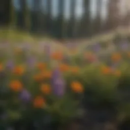 Vibrant Siberian wildflowers in their natural habitat showcasing biodiversity
