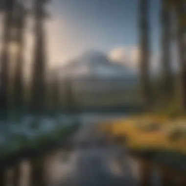 Stunning Views of Mt. Hood A breathtaking view of Mt. Hood showcasing its majestic beauty