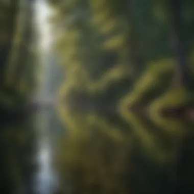 Diverse flora thriving along the banks of South Fork Lake, reflecting the area's biodiversity