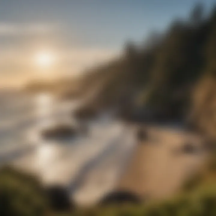A panoramic view of the Oregon Coastline from a campground