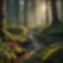 A vibrant forest showcasing biodiversity with various plant species