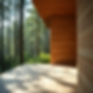 Synthetic Wood Panels in Modern Construction Close-up of synthetic wood panels in a modern construction setting