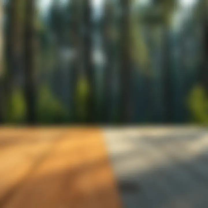 Sustainability Comparison: Traditional vs. Synthetic Wood Panels Comparison of traditional wood and synthetic wood panels emphasizing sustainability