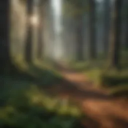 Dense forest landscape showcasing diverse trees and vegetation