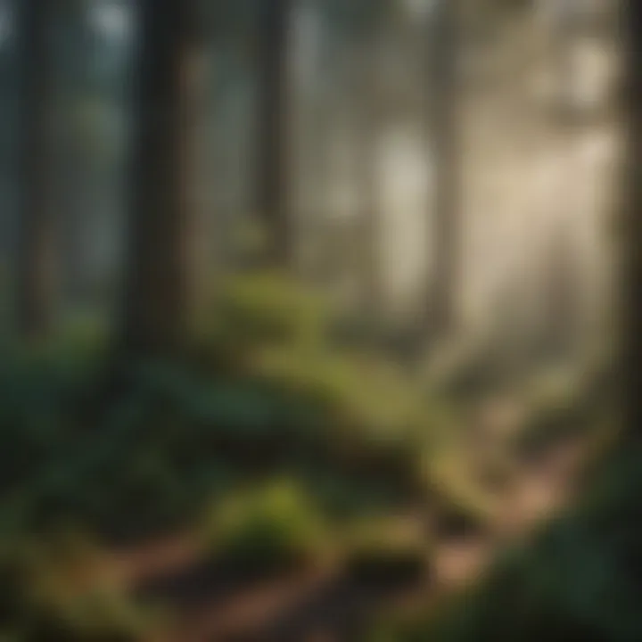 A diverse ecosystem showcasing various plant species