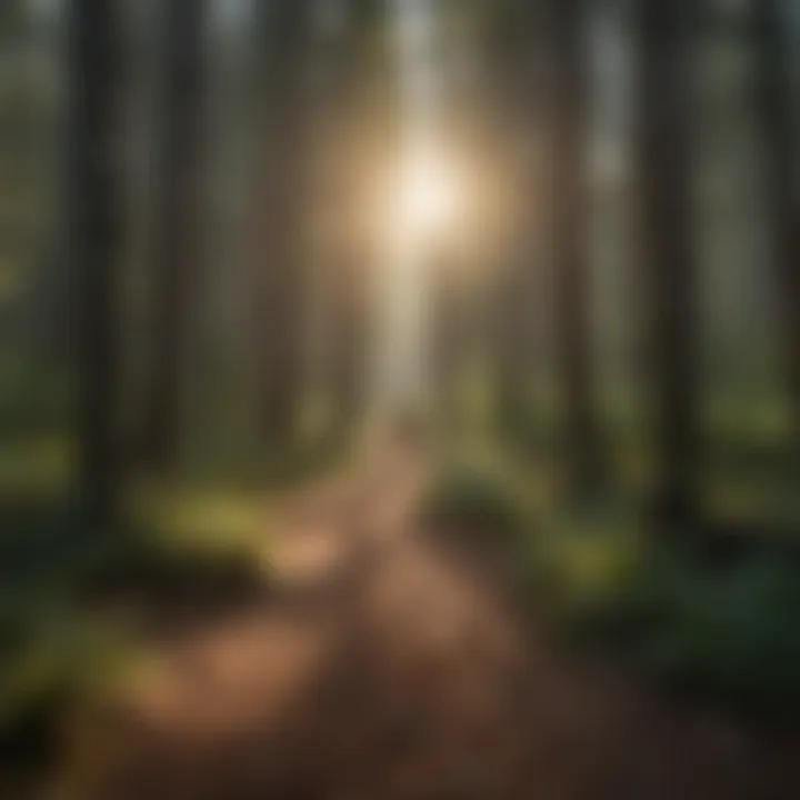 Visitors enjoying hiking trails in a serene woodland