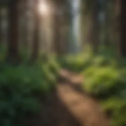 Lush greenery along the hiking trail in Bend