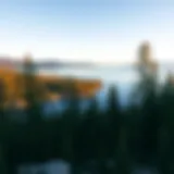 A serene view of Lake Tahoe from a campground