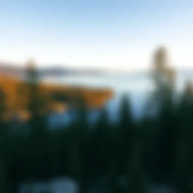 A serene view of Lake Tahoe from a campground