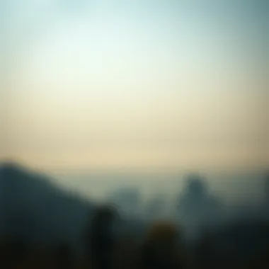 Smog Over Cityscape A close-up of smog covering a cityscape, highlighting environmental concerns