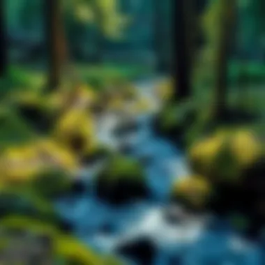 Ecosystem Dynamics Stream flowing through a vibrant ecosystem