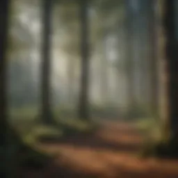 A serene forest showcasing a diverse array of trees