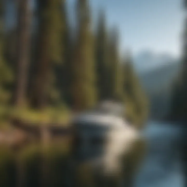 Close-up of sustainable boating practices in action on the waters of Mt. Shasta.