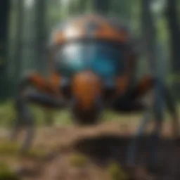 A striking close-up of a large beetle showcasing its intricate exoskeleton and vibrant colors.