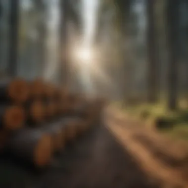 Ecological Impact of Log Harvesting A forest landscape post-harvesting, demonstrating ecological considerations.