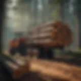 A modern log harvester in action, showcasing its advanced technology.