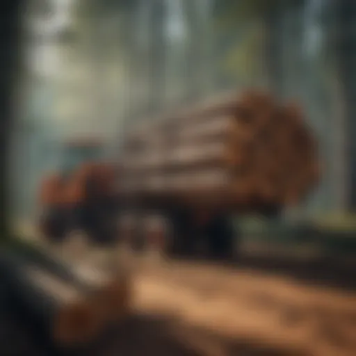 A modern log harvester in action, showcasing its advanced technology.