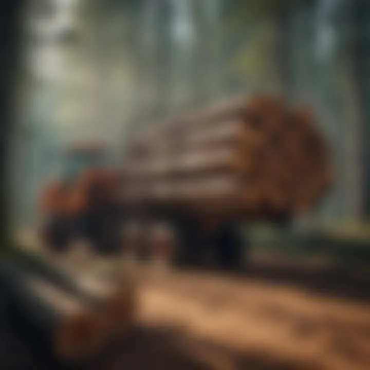 A modern log harvester in action, showcasing its advanced technology.