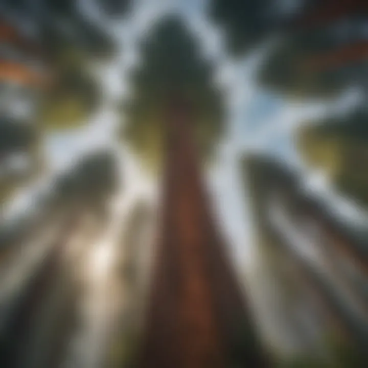 Majestic giant redwoods towering against the sky