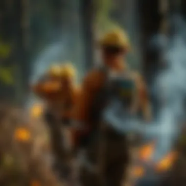 Forest management team conducting a controlled burn.