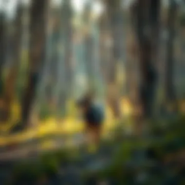 Wildlife thriving in a recently burned forest area.