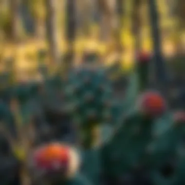 Landscape view of a prickly pear cactus in its natural habitat
