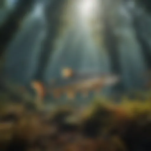 A vibrant underwater scene showcasing various species of Alaska fish in their natural habitat.