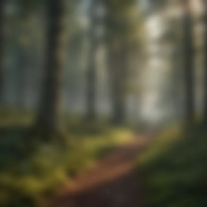 Forest ecosystem showcasing various tree species and biodiversity