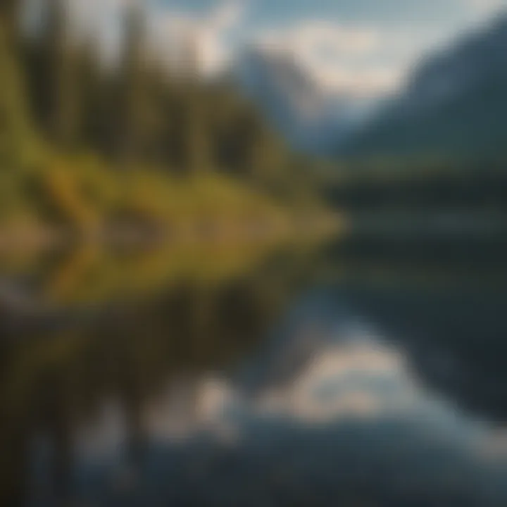 Pristine lake reflecting the beauty of Alaskan landscapes