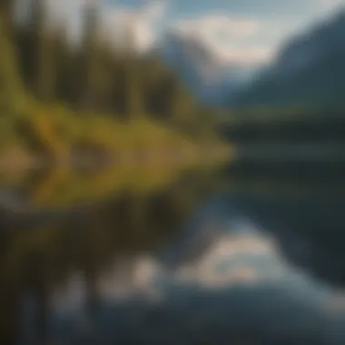 Reflection of Alaska's Natural Beauty Pristine lake reflecting the beauty of Alaskan landscapes